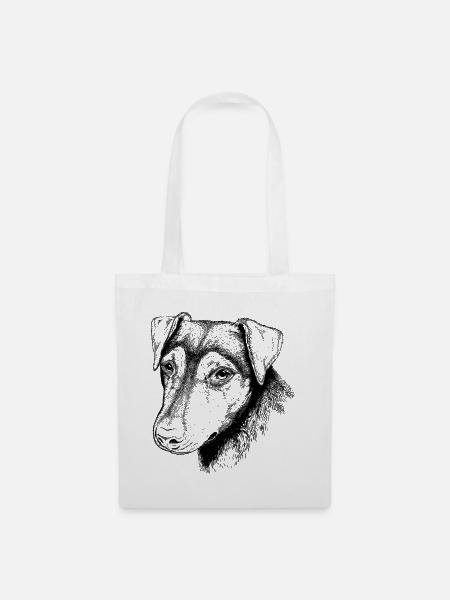Terrier Portrait - Stoffbeutel - Weiß