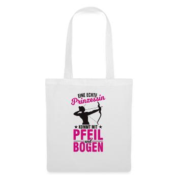 Pfeil und Bogen Dame Bogenschießen Prinzessin - Stoffbeutel - Weiß - Vorne