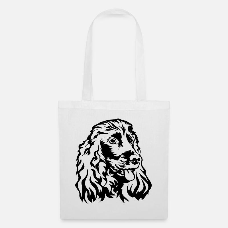 Cocker Spaniel Kopf - Stoffbeutel - Weiß