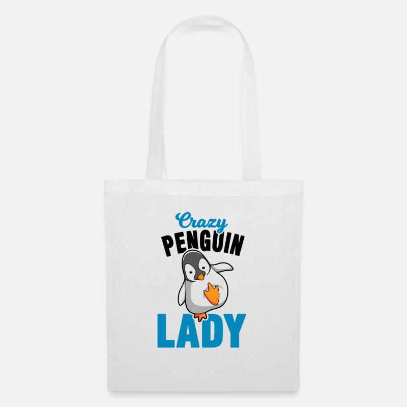 Pinguin Frau Geschenk - Stoffbeutel - Weiß