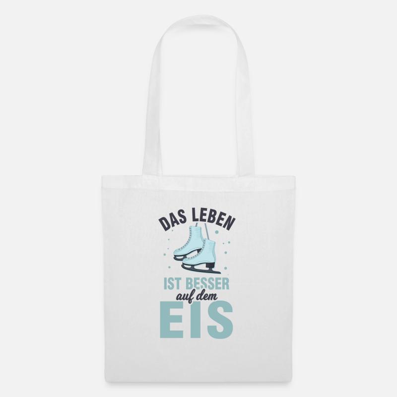 Eislaufen Schlittschuhlaufen Schlittschuhe Eislauf - Stoffbeutel - Weiß