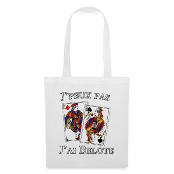 J'peux pas j'ai Belote - Sac en tissu - blanc - Devant