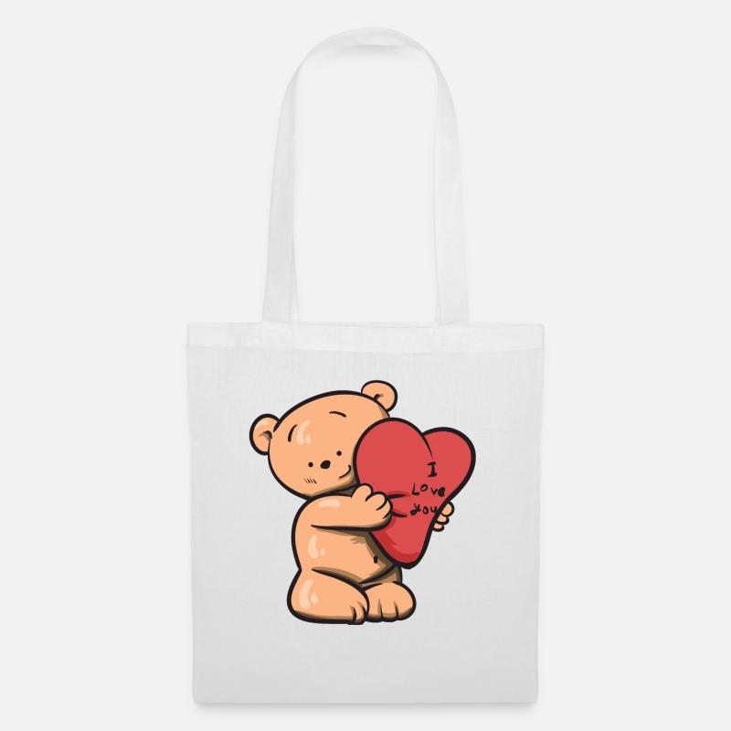 Teddy Bär I love you - Stoffbeutel - Weiß