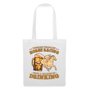 Chevaux et bière Équitation Amateurs de chevaux - Sac en tissu - blanc - Devant