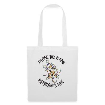 Christmas funny cat Christmas tree cat ugly - Tote Bag - white - Front