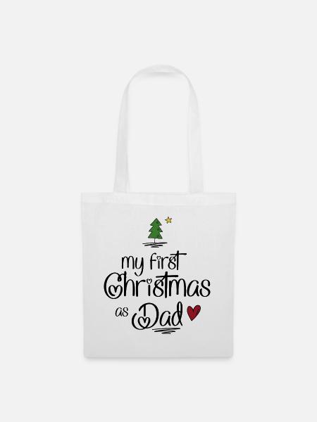 My First Christmas as Dad - Stoffbeutel - Weiß