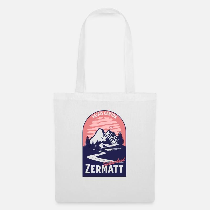 Wallis, Kanton Zermatt, Schweiz - Stoffbeutel - Weiß