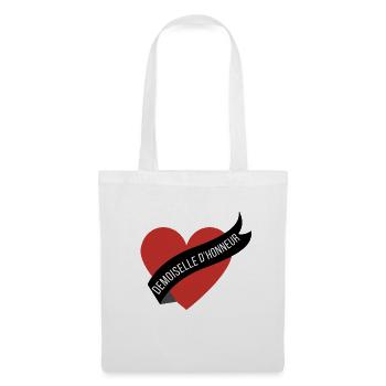 Bridesmaid red heart and ribbon - Tote Bag - white - Front