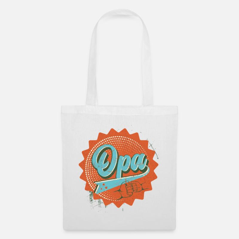 Opa retro - Stoffbeutel - Weiß