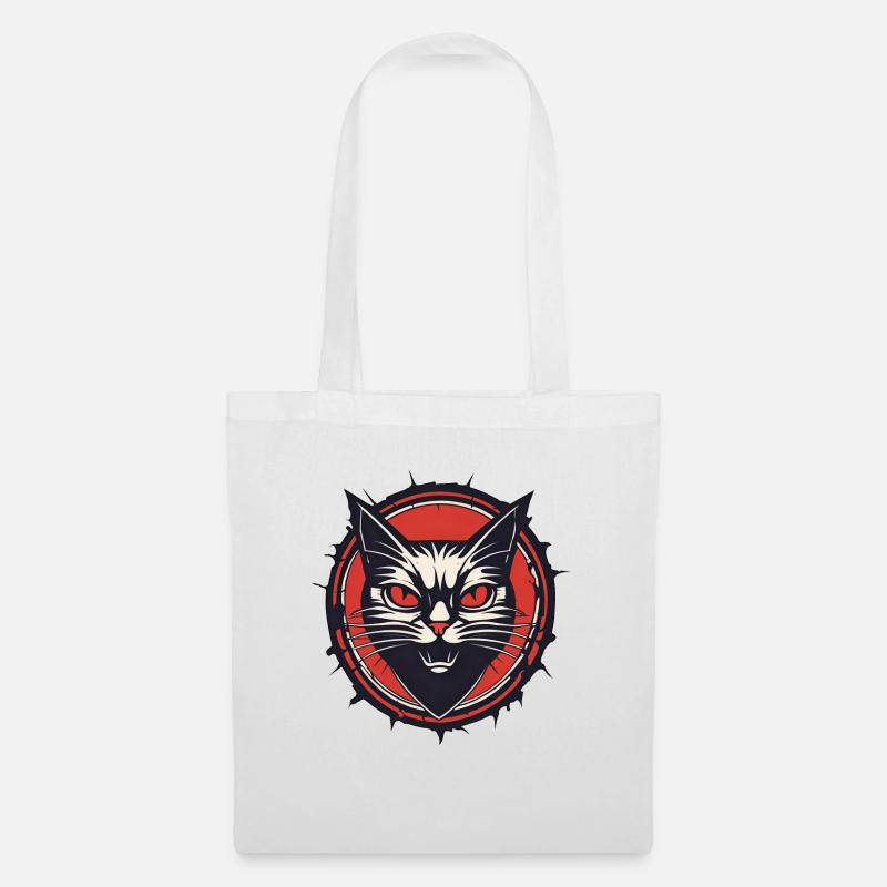 Djævelsk kat / Kitty / Gotisk / Halloween - Mulepose - hvid
