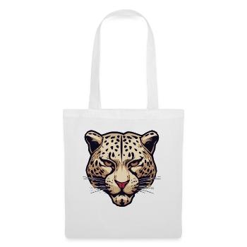 Léopard / guépard / Animal / Animal imprimé / motif - Sac en tissu - blanc - Devant