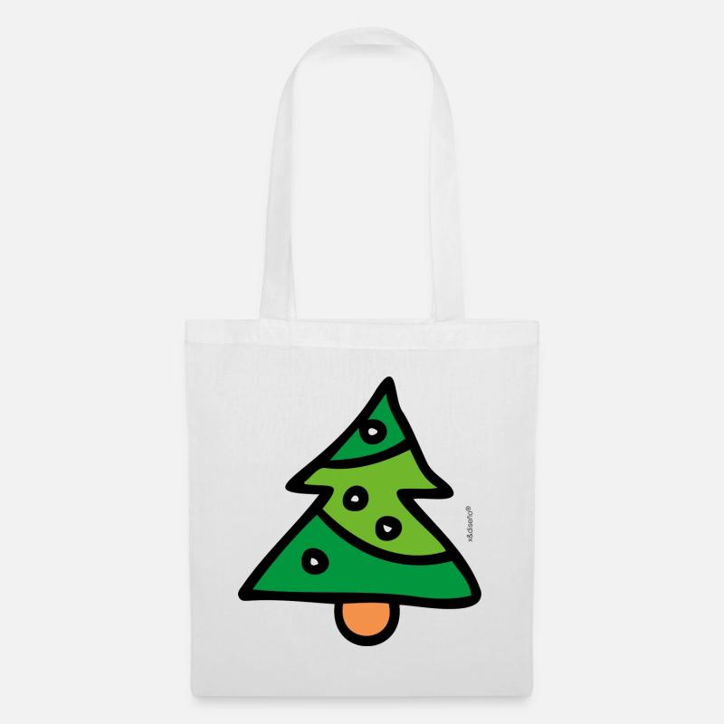 Minimalistischer Bonbonbaum - Stoffbeutel - Weiß