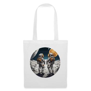Astronaute / Espace / Vaisseau spatial / Lune / Espace - Sac en tissu - blanc - Devant