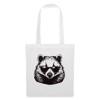 Blaireau / Rongeur / Animal / Rayure / Sauvage - Sac en tissu - blanc - Devant