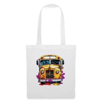 Bus / School Bus / Yellow / Comic / Old School - Tote Bag - white - Front