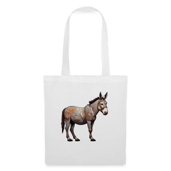 Âne / Animal / Animal gris / Crinière / iah / Lasstier - Sac en tissu - blanc - Devant
