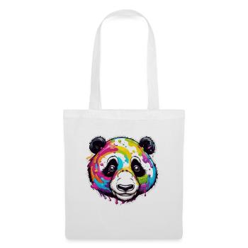 Panda / Tier / Zoo / Bambus / Wild / Kindlich - Stoffbeutel - Weiß - Vorne