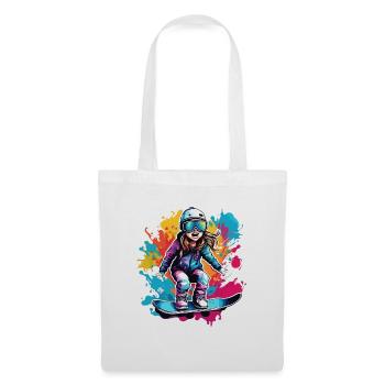 Snowboarder / Sports d’hiver / Piste / Neige / Alpes - Sac en tissu - blanc - Devant