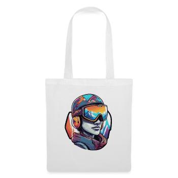 Snowboarder / Sports d’hiver / Piste / Neige / Alpes - Sac en tissu - blanc - Devant