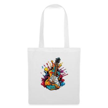 Rock n roll / Guitare / Musique / Instrument - Sac en tissu - blanc - Devant