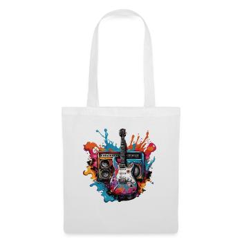 Rock n roll / Guitare / Musique / Instrument - Sac en tissu - blanc - Devant