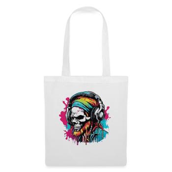 Headphones / Audio / Music / Skull / Cool - Tote Bag - white - Front