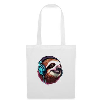 Headphones / Audio / Music / Animal / Sloth / Cool - Tote Bag - white - Front