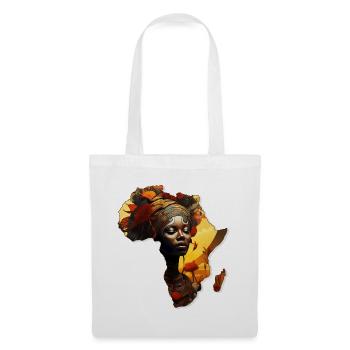 Afrique Carte Contour Femme Africaine Afro Soleil - Sac en tissu - blanc - Devant