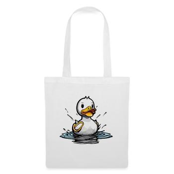 Canard en caoutchouc / canard en caoutchouc / eau / baignoire - Sac en tissu - blanc - Devant