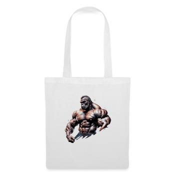 Bodybuilder / Sport / Fitness / Affe / Muskeln - Stoffbeutel - Weiß - Vorne