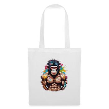 Bodybuilder / Sports / Fitness / Monkey / Muscles - Tote Bag - white - Front