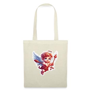 Cupidon / Amour / Flèche / Coeur / Saint Valentin - Sac en tissu - nature - Devant