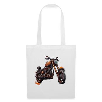 Biker / Motorrad Fahrer / Biker / Zweirad / Cross - Stoffbeutel - Weiß - Vorne