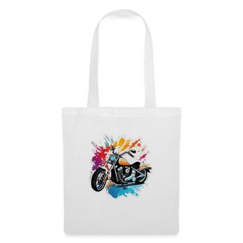 Biker / Motorrad Fahrer / Biker / Zweirad / Cross - Stoffbeutel - Weiß - Vorne