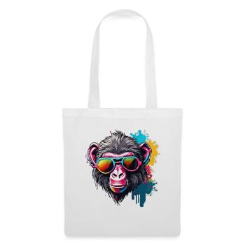 Monkey / Animal / Zoo / Babian / Wild / Comic - Tote Bag - white - Front