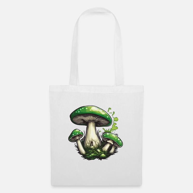 Pilz / Mushroom / Wiese / Wald / Goa / Psy - Stoffbeutel - Weiß