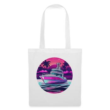 Bateau pirate / Bateau / Mer / Océan / Vagues - Sac en tissu - blanc - Devant