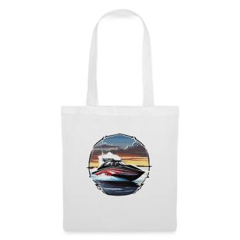 Bateau pirate / Bateau / Mer / Océan / Vagues - Sac en tissu - blanc - Devant