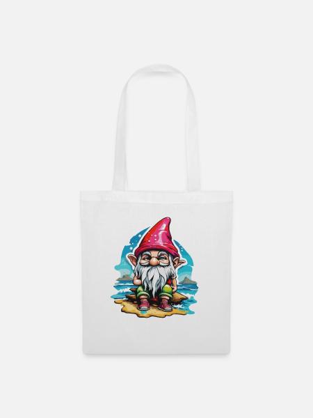 Gartenzwerg / Märchenland / Kobold / Gnom / Logo - Stoffbeutel - Weiß