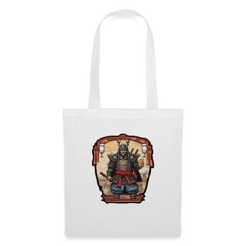 Samouraï / Japonais / Harakiri / Katana / Homme - Sac en tissu - blanc - Devant