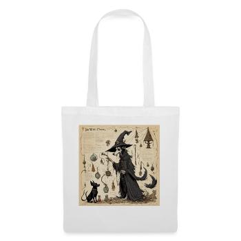 Manuel de la sorcière / grimoire / Halloween / automne - Sac en tissu - blanc - Devant