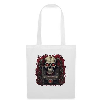 Radio / Analogique / Musique / Fréquence / Haut-parleurs - Sac en tissu - blanc - Devant