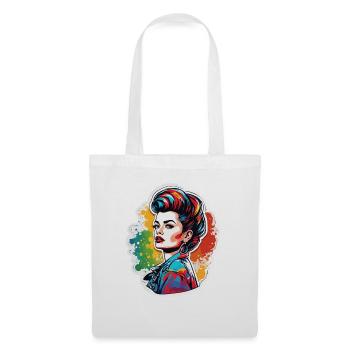 Rockabilly / Pin-up Girl / Girl Power / Années 50 - Sac en tissu - blanc - Devant