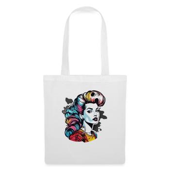 Rockabilly / Pin-up Girl / Girl Power / Années 50 - Sac en tissu - blanc - Devant
