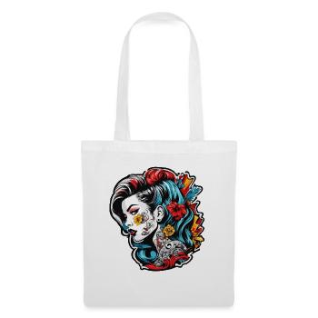 Rockabilly / Pin-up Girl / Girl Power / Années 50 - Sac en tissu - blanc - Devant