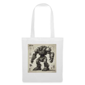 Blueprint / Sepia / Vintage / Retro / Robot - Tote Bag - white - Front