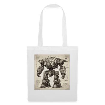 Blueprint / Sepia / Vintage / Retro / Robot - Tote Bag - white - Front