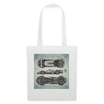 Blueprint / Sepia / Vintage / Retro / Robot - Tote Bag - white - Front