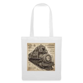 Blueprint / Sepia / Vintage / Retro / Robot - Tote Bag - white - Front