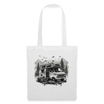 Camping-car / Camping-car / camping / Roadtrip / Voyage - Sac en tissu - blanc - Devant